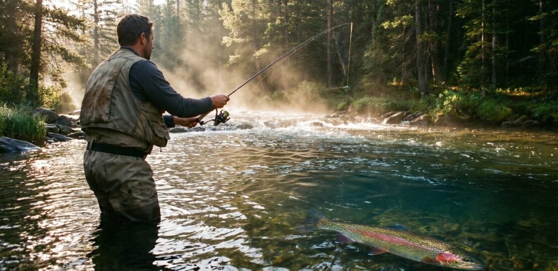 How to Catch Trout – Angler in Mountain Stream