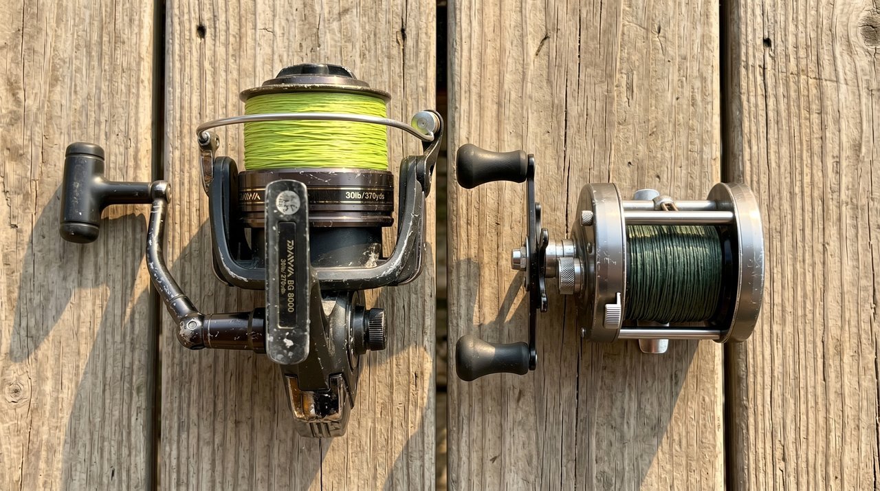 Spinning vs baitcaster catfish reel comparison Spinning reel versus baitcaster reel comparison for catfish fishing